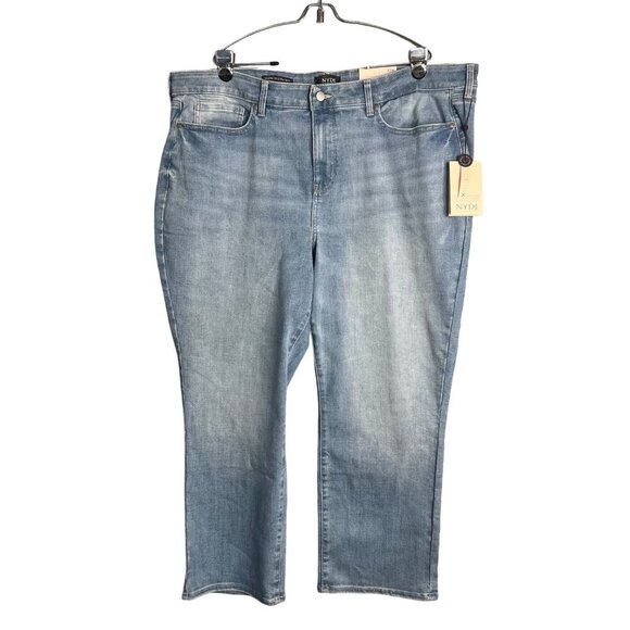 NYDJ Marilyn Straight Ankle Jeans Plus Size 22W Easley Light Wash High Rise NWT - Picture 1 of 9